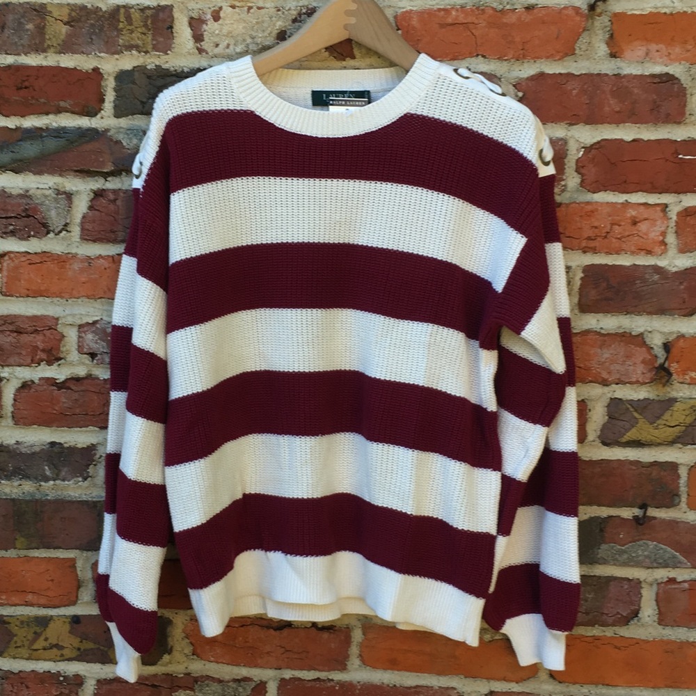 Lauren Ralph Lauren Striped Cotton Sweater